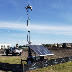 Solar Surveillance Trailer - WCCTV Mini Dome Trailer - Construction Site Security Camera